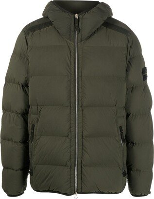 Compass-patch padded down jacket-AC