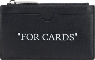 Quote Printed Zip-Up Cardholder