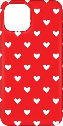 Custom Iphone Cases: Love Hearts - Red Phone Case, Silicone Liner Case, Matte, Iphone 11 Pro Max, Red