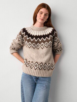 Plush Alpaca Blend Fair Isle Crewneck