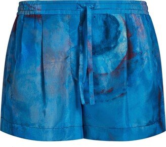 Drawstring-Waist Silk Shorts