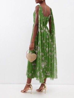 Floral-print Silk-georgette Gown