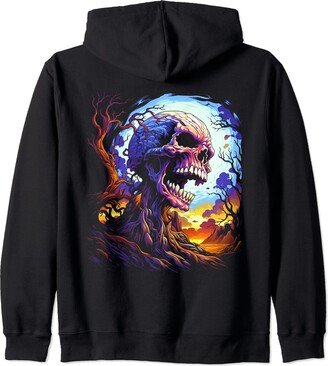 Boo-tique Halloween Creations Twisted Roots of Halloween: The Zombie Skull Emergence Zip Hoodie