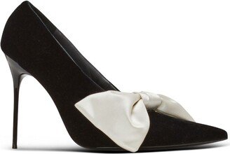 Clara 100mm satin-bow pumps