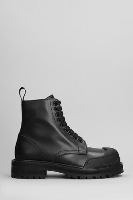 Combat Boots In Black Leather-AA
