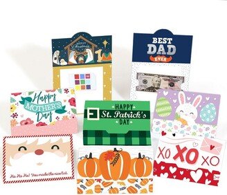 Big Dot of Happiness Assorted Seasonal Cards - All Holiday Assortment Money and Gift Card Holders - Set of 8