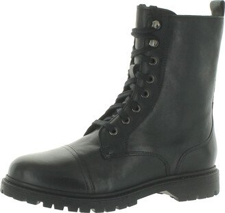 Bruna Womens Leather Ankle Combat & Lace-up Boots