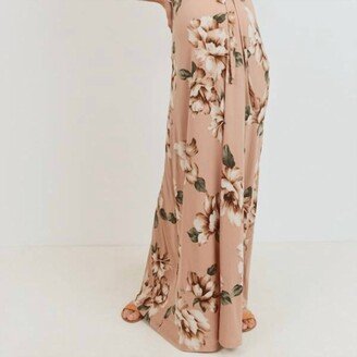 Hello Miz Maternity/nursing Maxi Dress In Blush Floral