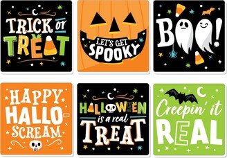 Big Dot of Happiness Jack-o'-Lantern Halloween - Funny Kids Halloween Party Decorations - Drink Coasters - Set of 6