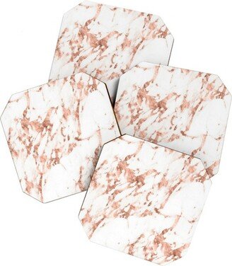 Nature Magick Rose Gold Marble Perfect Pink Set of 4 Coasters