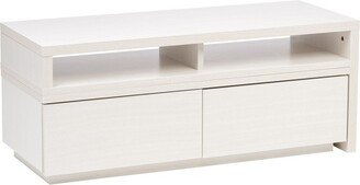 USA TV Stand, Modular Media Stand with Expanding Table and Storage Drawers, Off White