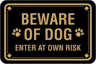 Classic Framed Diamond, Beware Of Dog Enter At Own Risk Wall Or Door Sign