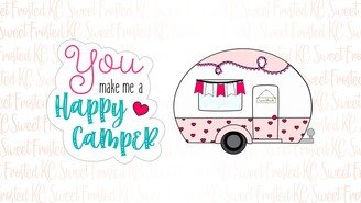 Happy Camper Valentine Cookie Cutter - 2Pc Set