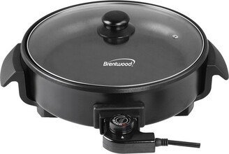 12 inch Round Non-Stick Electric Skillet with Vented Glass Lid in Black