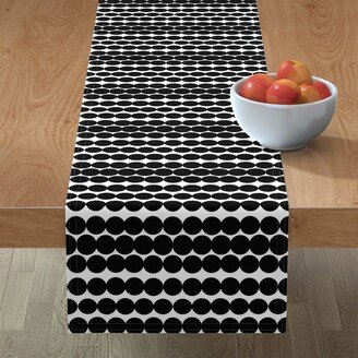 Table Runners: Scandinavian Dots - Black & White Table Runner, 72X16, Black