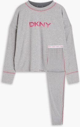 DKNY Sleepwear Mélange printed stretch-jersey pajama set