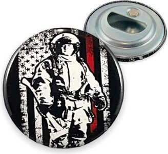 2.25 Inch Magnet Bottle Opener - Firefighter American Flag Fireman First Responder Gift