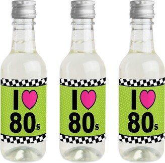 Big Dot Of Happiness 80's Retro - Mini Wine Bottle Label Stickers - 1980s Party Favor Gift - 16 Ct