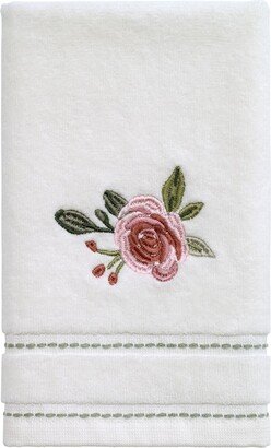 Spring Garden Peony Embroidered Fingertip Towel, 11 x 18