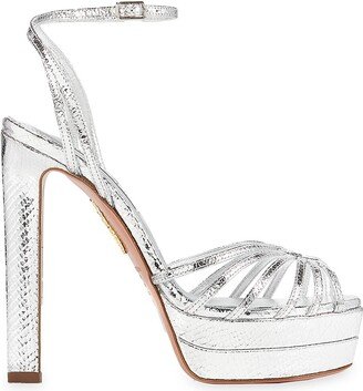 Flow Metallic Leather Platform Sandals