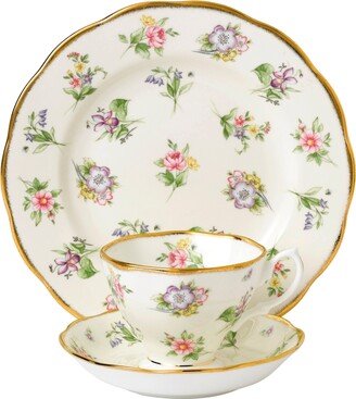 100 Years 1920 3-Piece Set , Teacup Saucer & Plate - Spring Meadow