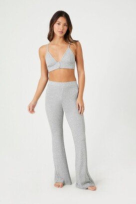 Women's Flare Pajama Pants in Heather Grey Large