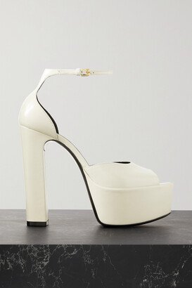 Jodie Leather Platform Sandals - Ecru