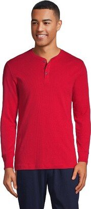 Men's Big Knit Rib Pajama Henley - 2X Big - Rich Red