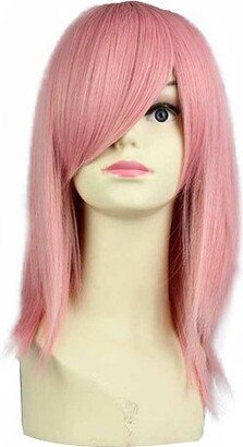 Unique Bargains Wigs Wigs for Women 18 Pink with Wig Cap