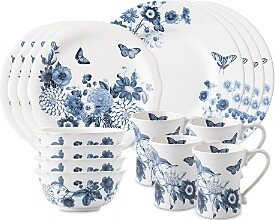 Field of Flowers Chambray 16 Piece Dinnerware Set