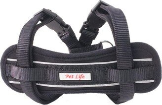 Mountaineer Chest Compression Adjustable Reflective Easy Pull Dog Harness Black