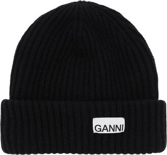 Beanie Hat With Logo Patch-AB