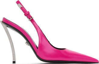 Pink Pin-Point Slingback Pumps