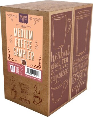 Two Rivers Coffee Medium Roast Coffee Pods,2.0 Keurig, Variety Sampler, 40 Count