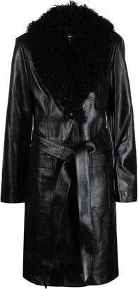 Belted Leather Coat-AB