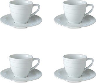 Essentials Set Of 4 Porcelain Cup & Saucer Set-AA