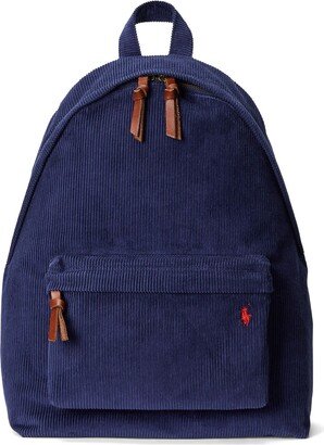 Corduroy Backpack Backpack Navy Blue