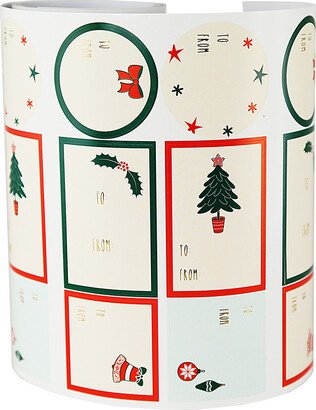 Sticker Roll Gold Foil Holiday Icons Multi