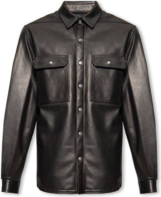 Luxor Press Stud Fastened Leather Jacket