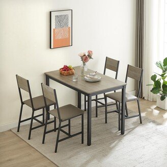 BEYONDHOME 5-Piece Dining Set with 4 Upholstered Chairs