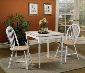 CDecor Wilmar Way Natural Brown and White 5-piece Square Dining Set