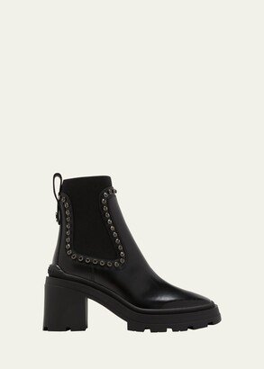 Veronique Leather Crystal Chelsea Boots