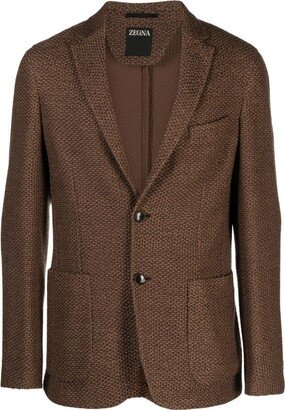 Single-Breasted Wool Blazer-BI