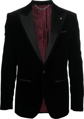 Velvet Diamond-Quilted Blazer