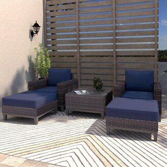 Baeryon Catalina 5-Piece Rattan Chat Set