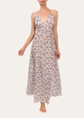 Hazel Floral-Print Cutout Nightgown