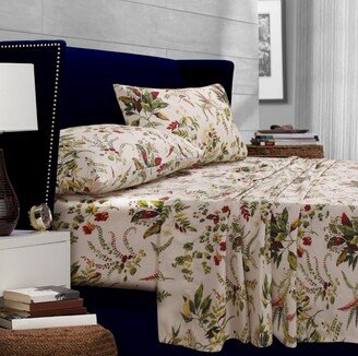 Maui Floral Printed 300 Thread Count Percale Extra Deep Pocket Full Sheet Set