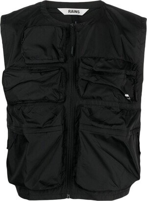 Ripstop-Texture Round-Neck Gilet