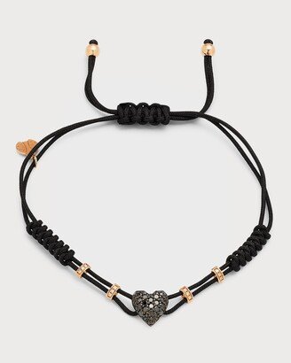 Small Black Diamond Heart Bracelet