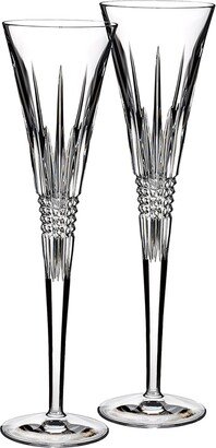 Waterford Crystal Set of Two Lismore Diamond Flutes